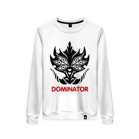 Женский свитшот хлопок с принтом Orc Mage - Dominator в Ухте, 100% хлопок | прямой крой, круглый вырез, на манжетах и по низу широкая трикотажная резинка  | dominator | lineage | orc mage