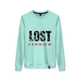 Женский свитшот хлопок с принтом LOST в Ухте, 100% хлопок | прямой крой, круглый вырез, на манжетах и по низу широкая трикотажная резинка  | lost | лост | остаться в живых