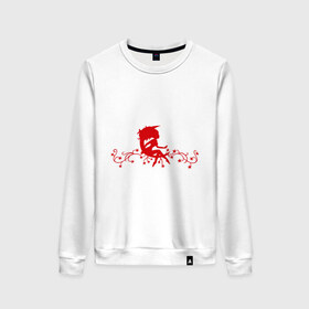 Женский свитшот хлопок с принтом Девушка на луне в Ухте, 100% хлопок | прямой крой, круглый вырез, на манжетах и по низу широкая трикотажная резинка  | девушка | девушкам | для девушек | луна | на луне | орнамент | полумесяц | узор