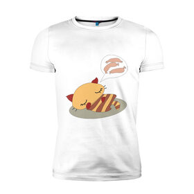 Мужская футболка премиум Мечты котика: в Ухте, 92% хлопок, 8% лайкра | приталенный силуэт, круглый вырез ворота, длина до линии бедра, короткий рукав |