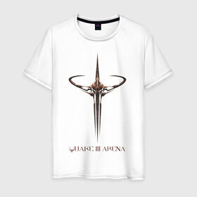 Мужская футболка хлопок с принтом Quake 3 в Ухте, 100% хлопок | прямой крой, круглый вырез горловины, длина до линии бедер, слегка спущенное плечо. | Тематика изображения на принте: arena | quake | арена | игра | игры | квейк
