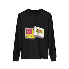 Женский свитшот хлопок с принтом Киндер сюрприз в Ухте, 100% хлопок | прямой крой, круглый вырез, на манжетах и по низу широкая трикотажная резинка  | kinder | киндер | сюрприз