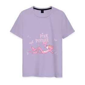 Мужская футболка хлопок с принтом Pink panther в Ухте, 100% хлопок | прямой крой, круглый вырез горловины, длина до линии бедер, слегка спущенное плечо. | Тематика изображения на принте: pink panther | розовая пантера