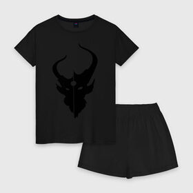 Женская пижама с шортиками хлопок с принтом Demon Hunter Band в Ухте, 100% хлопок | футболка прямого кроя, шорты свободные с широкой мягкой резинкой | demon hunter | metal | rock | логотип | метал | музыка | рок | рок группа | рок группы