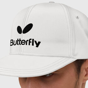 Кепка снепбек с прямым козырьком с принтом Butterfly в Ухте, хлопок 100% |  | buterfly | батерфляй | настольный теннис | ракетка | теннис | теннисный корт