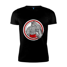 Мужская футболка премиум с принтом bulldog в Ухте, 92% хлопок, 8% лайкра | приталенный силуэт, круглый вырез ворота, длина до линии бедра, короткий рукав | Тематика изображения на принте: powerlifting