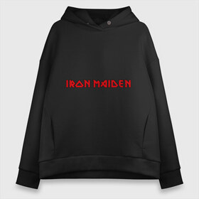 Женское худи Oversize хлопок с принтом Iron Maiden в Ухте, френч-терри — 70% хлопок, 30% полиэстер. Мягкий теплый начес внутри —100% хлопок | боковые карманы, эластичные манжеты и нижняя кромка, капюшон на магнитной кнопке | iron maiden | айрон майден | панк | рок | символика iron maiden