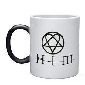 Кружка хамелеон с принтом HIM в Ухте, керамика | меняет цвет при нагревании, емкость 330 мл | him