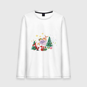 Мужской лонгслив хлопок с принтом Merry Christmas в Ухте, 100% хлопок |  | 2012 | new year | дед мороз | елка | елочка | нг | новогодний | новый 2012 | новый год | олень | подарки | санта | санта клаус | снеговик