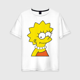 Женская футболка хлопок Oversize с принтом Lisa Simpson в Ухте, 100% хлопок | свободный крой, круглый ворот, спущенный рукав, длина до линии бедер
 | simpsons | лиза симпсон | симпсоны | симсоны