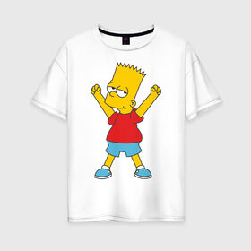 Женская футболка хлопок Oversize с принтом Bart Simpson (2) в Ухте, 100% хлопок | свободный крой, круглый ворот, спущенный рукав, длина до линии бедер
 | simpsons | барт | барт симпсон | симсоны | симспоны