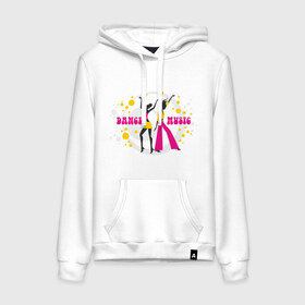 Женская толстовка хлопок с принтом Dance Music в Ухте, френч-терри, мягкий теплый начес внутри (100% хлопок) | карман-кенгуру, эластичные манжеты и нижняя кромка, капюшон с подкладом и шнурком | dance | диско | музыка | силуэт | силуэты | танец | танцы