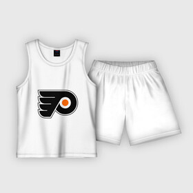 Детская пижама с шортами хлопок с принтом Philadelphia Flyers в Ухте,  |  | hockey | nhl | национальная лига | нхл | филадельфия флаерс | хокей | хоккей