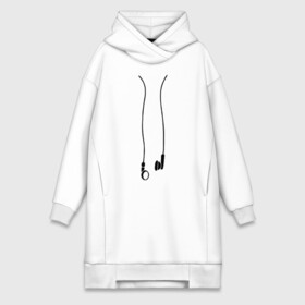 Платье-худи хлопок с принтом Earphones в Ухте,  |  | музыка | наушники | плеер | плейлист | слушать
