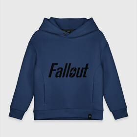 Детское худи Oversize хлопок с принтом Fallout в Ухте, френч-терри — 70% хлопок, 30% полиэстер. Мягкий теплый начес внутри —100% хлопок | боковые карманы, эластичные манжеты и нижняя кромка, капюшон на магнитной кнопке | fallout | логотип | постапокалиптические | радиация | фаллаут | фоллаут