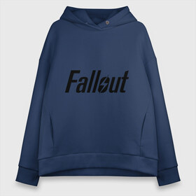 Женское худи Oversize хлопок с принтом Fallout в Ухте, френч-терри — 70% хлопок, 30% полиэстер. Мягкий теплый начес внутри —100% хлопок | боковые карманы, эластичные манжеты и нижняя кромка, капюшон на магнитной кнопке | fallout | логотип | постапокалиптические | радиация | фаллаут | фоллаут