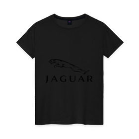 Женская футболка хлопок с принтом Jaguar в Ухте, 100% хлопок | прямой крой, круглый вырез горловины, длина до линии бедер, слегка спущенное плечо | jaguar | авто2012 | ягуар