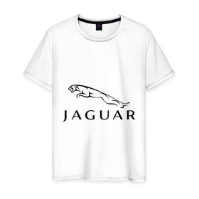 Мужская футболка хлопок с принтом Jaguar в Ухте, 100% хлопок | прямой крой, круглый вырез горловины, длина до линии бедер, слегка спущенное плечо. | Тематика изображения на принте: jaguar | авто2012 | ягуар