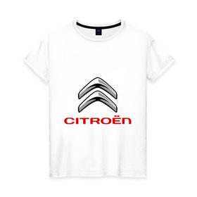 Женская футболка хлопок с принтом Citroen в Ухте, 100% хлопок | прямой крой, круглый вырез горловины, длина до линии бедер, слегка спущенное плечо | citroen | авто | авто2012 | автомобили | автомобиль | бренд | бренды | логотип | ситроен
