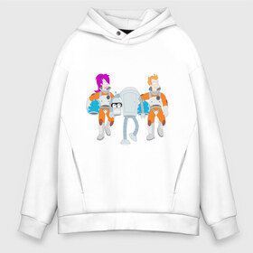 Мужское худи Oversize хлопок с принтом Футурама - Бендер держит голову в Ухте, френч-терри — 70% хлопок, 30% полиэстер. Мягкий теплый начес внутри —100% хлопок | боковые карманы, эластичные манжеты и нижняя кромка, капюшон на магнитной кнопке | Тематика изображения на принте: bender | futurama | бендер | футурама