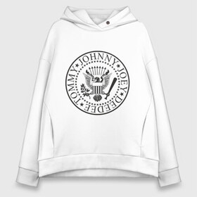 Женское худи Oversize хлопок с принтом Ramones герб в Ухте, френч-терри — 70% хлопок, 30% полиэстер. Мягкий теплый начес внутри —100% хлопок | боковые карманы, эластичные манжеты и нижняя кромка, капюшон на магнитной кнопке | heavy metal | metal | muse | rock | trash metal | альтернатива | квартет | лица | метал | рок | рок группа | рок группы | трэш метал | хеви метал