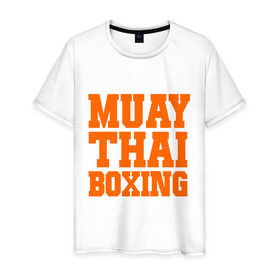 Мужская футболка хлопок с принтом Muay Thai Boxing в Ухте, 100% хлопок | прямой крой, круглый вырез горловины, длина до линии бедер, слегка спущенное плечо. | емельяненко | муай тай