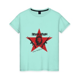 Женская футболка хлопок с принтом Che Guevara - revolution в Ухте, 100% хлопок | прямой крой, круглый вырез горловины, длина до линии бедер, слегка спущенное плечо | че гевара