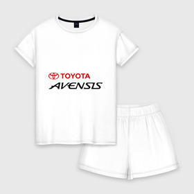 Женская пижама с шортиками хлопок с принтом Toyota Avensis в Ухте, 100% хлопок | футболка прямого кроя, шорты свободные с широкой мягкой резинкой | avensis | toyota | toyota avensis | авенсис | тойота | тойота авенсис