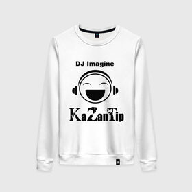 Женский свитшот хлопок с принтом DJ KaZanTip в Ухте, 100% хлопок | прямой крой, круглый вырез, на манжетах и по низу широкая трикотажная резинка  | Тематика изображения на принте: dj | kazantip | диджей | ибица | казан | казантип | клуб | наушники
