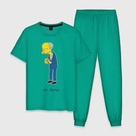 Мужская пижама хлопок с принтом Mr. Burns (The Simpsons) в Ухте, 100% хлопок | брюки и футболка прямого кроя, без карманов, на брюках мягкая резинка на поясе и по низу штанин
 | burns | simpsons | симпсоны | симсоны