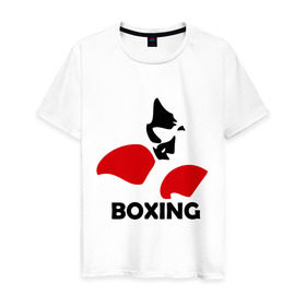Мужская футболка хлопок с принтом Russia boxing в Ухте, 100% хлопок | прямой крой, круглый вырез горловины, длина до линии бедер, слегка спущенное плечо. | кикбоксинг