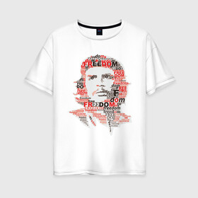 Женская футболка хлопок Oversize с принтом Che Guevara (3) в Ухте, 100% хлопок | свободный крой, круглый ворот, спущенный рукав, длина до линии бедер
 | гевара | куба | революция | свобода | че