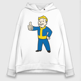 Женское худи Oversize хлопок с принтом Мальчик из Fallout в Ухте, френч-терри — 70% хлопок, 30% полиэстер. Мягкий теплый начес внутри —100% хлопок | боковые карманы, эластичные манжеты и нижняя кромка, капюшон на магнитной кнопке | fallout | мальчик | постапокалиптические | радиация