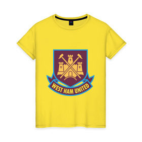 Женская футболка хлопок с принтом FA Premier League-West Ham United в Ухте, 100% хлопок | прямой крой, круглый вырез горловины, длина до линии бедер, слегка спущенное плечо | fa premier league | евро 2012 | футбол