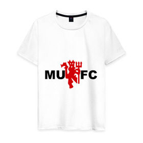 Мужская футболка хлопок с принтом Манчестер Юнайтед (manchester united) в Ухте, 100% хлопок | прямой крой, круглый вырез горловины, длина до линии бедер, слегка спущенное плечо. | manchester united | евро 2012 | манчестер юнайтед | футбольный клуб