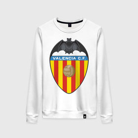 Женский свитшот хлопок с принтом Spanish Primera. Valencia FC в Ухте, 100% хлопок | прямой крой, круглый вырез, на манжетах и по низу широкая трикотажная резинка  | valencia | valencia fc | валенсия | евро 2012 | испания | сборная испании | фк | футбольный клуб