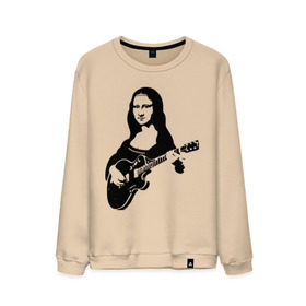 Мужской свитшот хлопок с принтом Мона лиза с гитарой в Ухте, 100% хлопок |  | гитара