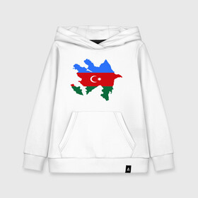 Детская толстовка хлопок с принтом Azerbaijan map в Ухте, 100% хлопок | Круглый горловой вырез, эластичные манжеты, пояс, капюшен | azerbaijan | azerbaijan map | map | азербайджан | азербайджанец | карта азербайджана