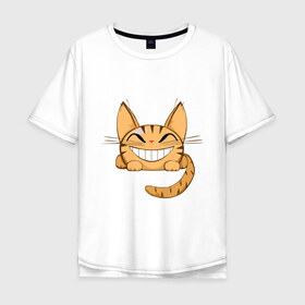 Мужская футболка хлопок Oversize с принтом Cat (10) в Ухте, 100% хлопок | свободный крой, круглый ворот, “спинка” длиннее передней части | киса | кот | котенок | котик | котэ | кошка