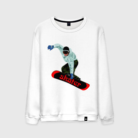 Мужской свитшот хлопок с принтом Скейтер (2) в Ухте, 100% хлопок |  | Тематика изображения на принте: 