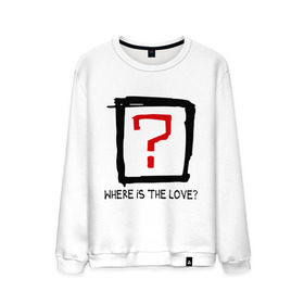 Мужской свитшот хлопок с принтом Where is the love? в Ухте, 100% хлопок |  | вопрос | где любовь | где любовьесть ли любовь | любовь | отношения | чувства