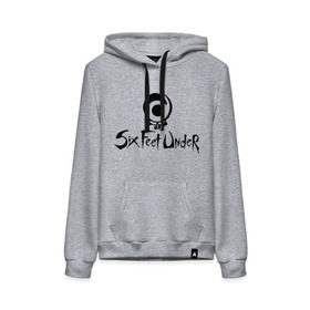 Женская толстовка хлопок с принтом Six Feet Under в Ухте, френч-терри, мягкий теплый начес внутри (100% хлопок) | карман-кенгуру, эластичные манжеты и нижняя кромка, капюшон с подкладом и шнурком | dea | rock | six feet under | дэт метал | логотип | рок