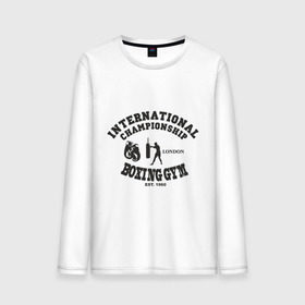 Мужской лонгслив хлопок с принтом Boxing GYM в Ухте, 100% хлопок |  | powerlifting