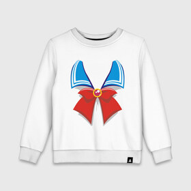 Детский свитшот хлопок с принтом Бантик аниме-девочки в Ухте, 100% хлопок | круглый вырез горловины, эластичные манжеты, пояс и воротник | anime | бант