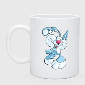 Кружка с принтом Весёлый кролик в Ухте, керамика | объем — 330 мл, диаметр — 80 мм. Принт наносится на бока кружки, можно сделать два разных изображения | 
