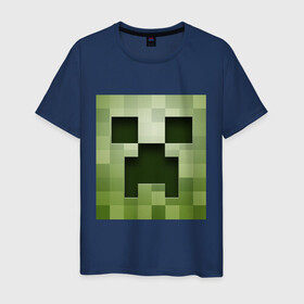 Мужская футболка хлопок с принтом Мinecraft creeper (3) в Ухте, 100% хлопок | прямой крой, круглый вырез горловины, длина до линии бедер, слегка спущенное плечо. | Тематика изображения на принте: крипер