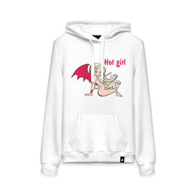 Женская толстовка хлопок с принтом Hot girl (2) в Ухте, френч-терри, мягкий теплый начес внутри (100% хлопок) | карман-кенгуру, эластичные манжеты и нижняя кромка, капюшон с подкладом и шнурком | 