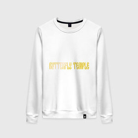 Женский свитшот хлопок с принтом Butterfly Temple в Ухте, 100% хлопок | прямой крой, круглый вырез, на манжетах и по низу широкая трикотажная резинка  | butterfly temple | metal | rock | метал | рок | рок группы | русский рок | храм бабочки