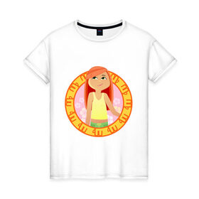 Женская футболка хлопок с принтом Крутой зодиак - Дева в Ухте, 100% хлопок | прямой крой, круглый вырез горловины, длина до линии бедер, слегка спущенное плечо | астрология | гороскоп | дева | знак зодиака | знаки зодиака | зодиак