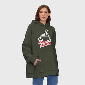 Худи SuperOversize хлопок с принтом Fight for freedom (Hardcore Punk) в Ухте, 70% хлопок, 30% полиэстер, мягкий начес внутри | карман-кенгуру, эластичная резинка на манжетах и по нижней кромке, двухслойный капюшон
 | fight for freedom | freedom | hardcore | hardcore punk | борец за свободу | панк | свобода | фридом